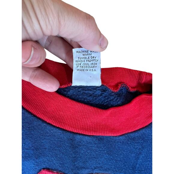Vintage 80s Superman Embroidered Kids Sweatshirt Blue Rob Roy Made USA Size 10 - Picture 6 of 9